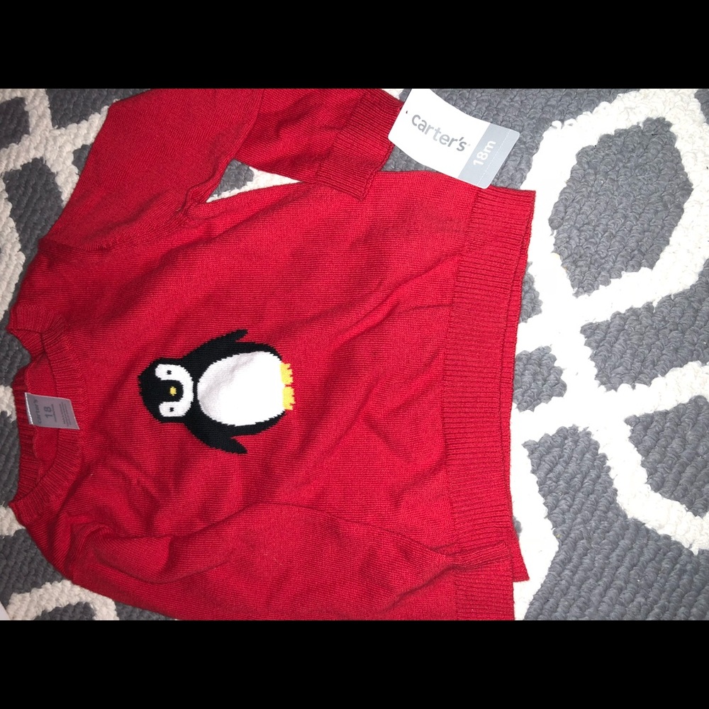 CARTERS NWT PENGUIN SWEATER 18mo